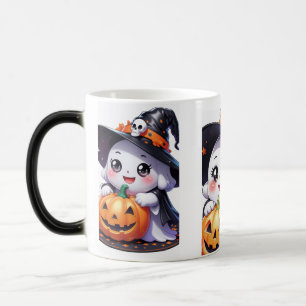 Taza Mágica Fantasma de Halloween con calabaza