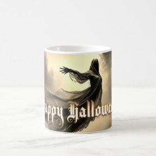 Taza Mágica Fantasma Femenina Negra en Infierno - Halloween