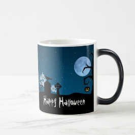 Taza Mágica Fantasmas de Halloween en el cementerio
