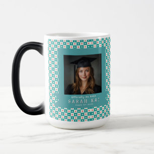 Taza Mágica Farmacéutico certificado con patrón cuadrado en ne
