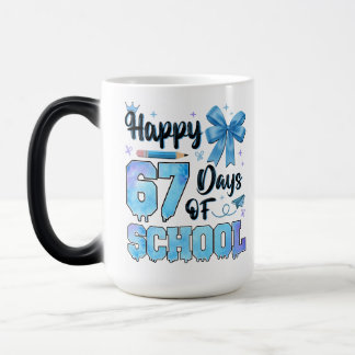Taza Mágica Felices 67 Días de Escuela Maestros Alumnos