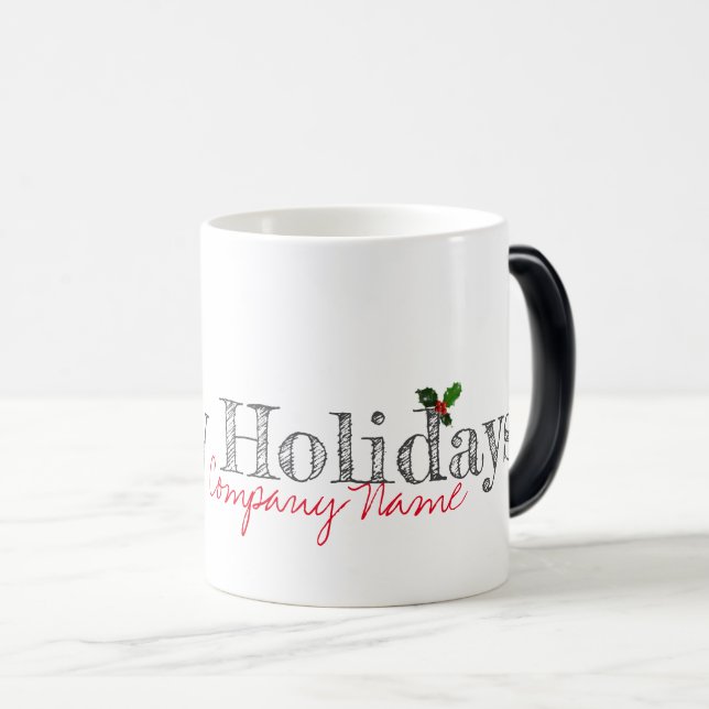 Taza Mágica Felices vacaciones Compañía Nombre Holly Office Di (Anverso derecho)