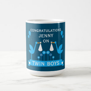 Taza Mágica Felicitaciones Stalk Delivery Twin Boy