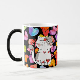 Taza Mágica felinos valentinos felices