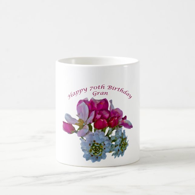 Taza Mágica Feliz 70 cumpleaños Abuela (Centro)