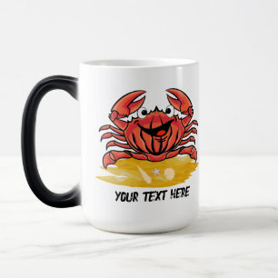 TAZA MÁGICA FELIZ CRAB, (EDITABLE)