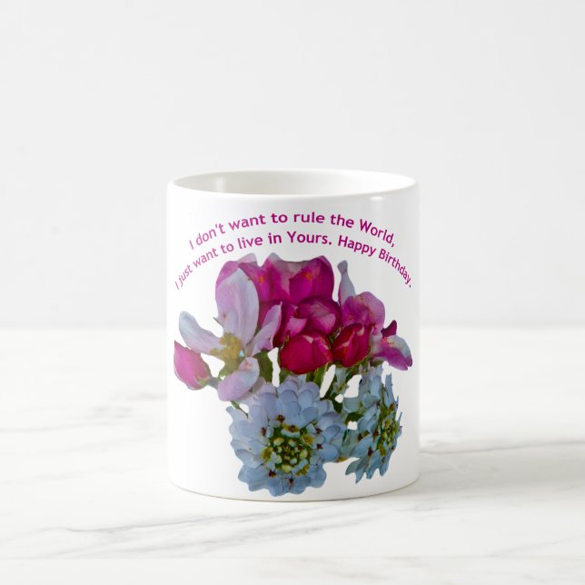 Taza Mágica Feliz cumpleaños a mi esposa. (Centro)