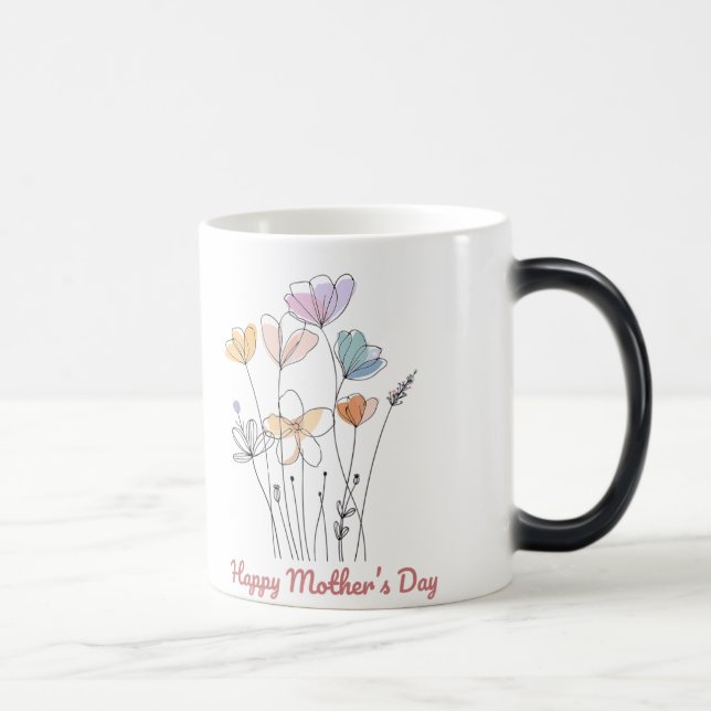 Taza Mágica Feliz Día de la Madre Mug - Un hermoso regalo flor (Derecha)