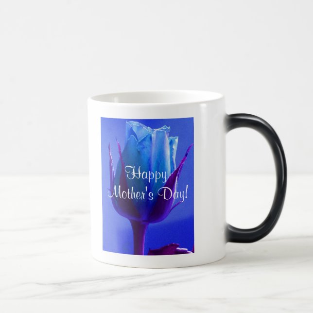 Taza Mágica Feliz Día de la Madre Rosa Azul IV (Derecha)
