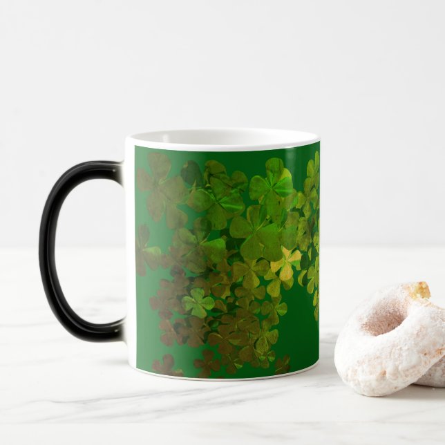 Taza Mágica Feliz Día de San Patricio, irish shamrock Mug (Con donut)