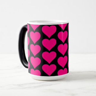 Taza Mágica Feliz día de San Valentín - acento de corazón rosa