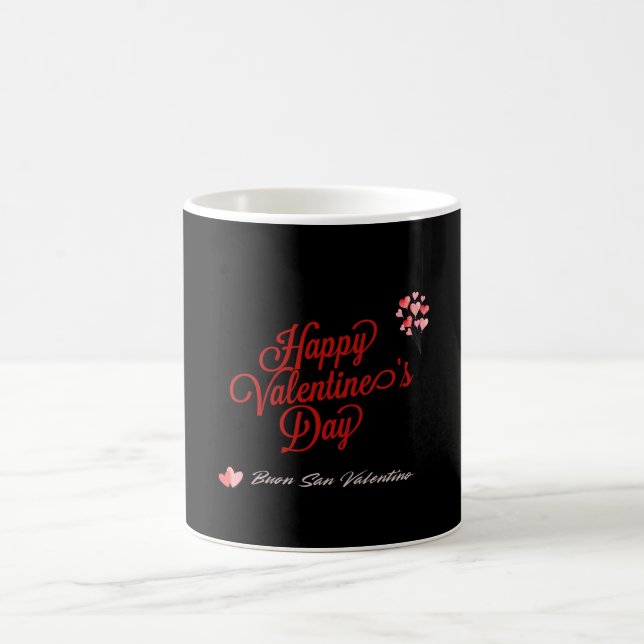 Taza Mágica Feliz Día de San Valentín bilingüe romántico (Centro)