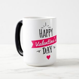 Taza Mágica Feliz Día de San Valentín, insectos blancos y negr