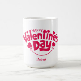 Taza Mágica Feliz día de San Valentín nombre personalizado