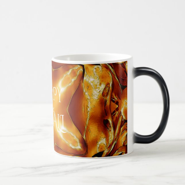 Taza Mágica Feliz Diwali saludar a estrella brillante de cobre (Derecha)