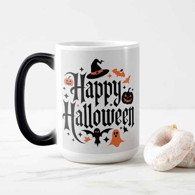 TAZA MÁGICA FELIZ HALLOWEEN (Con donut)