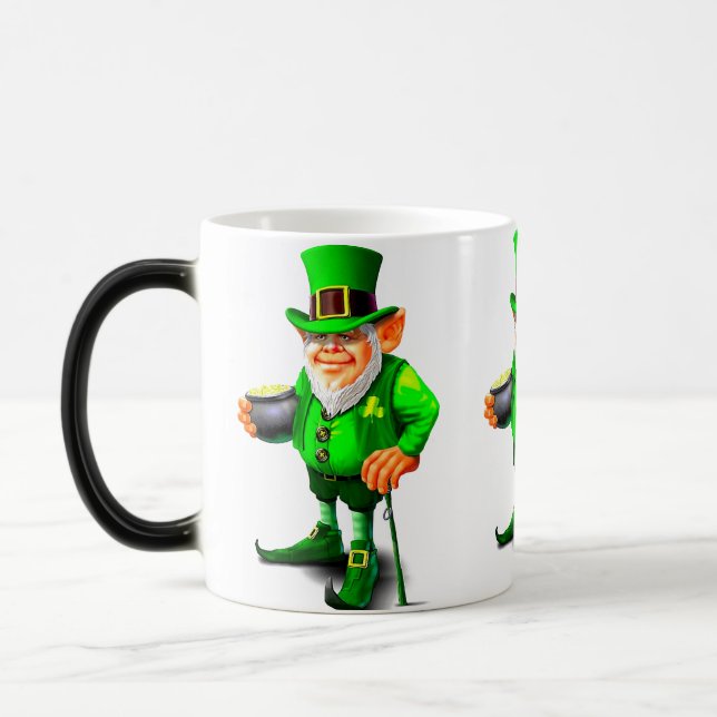 TAZA MÁGICA FELIZ LEPRECHAUN, EL DÍA DE SAN PATRICK (Izquierda)
