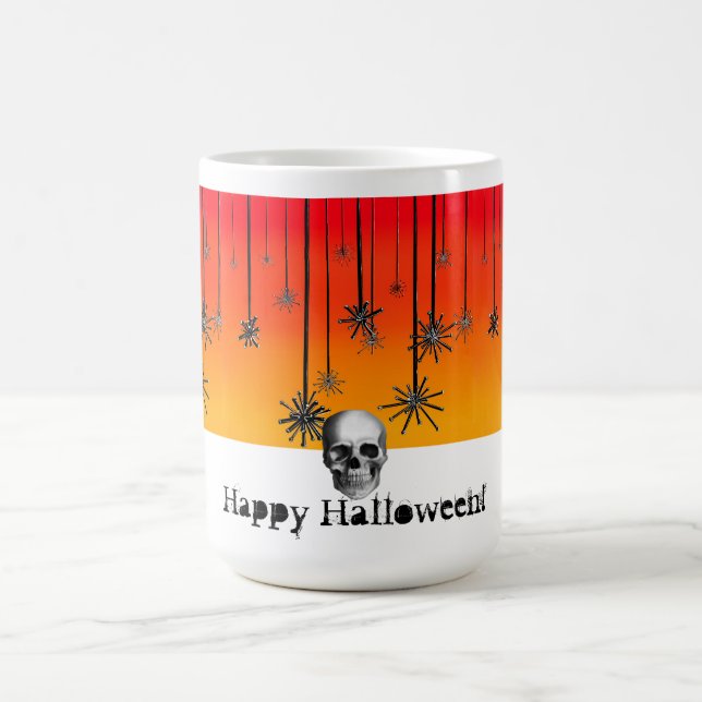 Taza Mágica Feliz naranja de Halloween a la sombra de los crán (Centro)