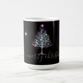 Taza Mágica Feliz Navidad, arbol de navidad con iluminación pa