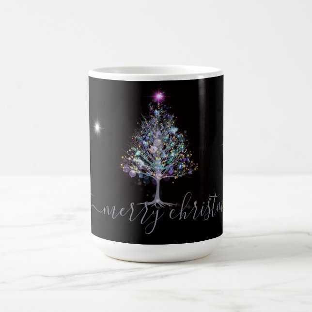 Taza Mágica Feliz Navidad, arbol de navidad con iluminación pa (Centro)
