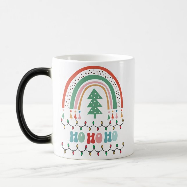 Taza Mágica Feliz Navidad, arcoiris hoho (Izquierda)