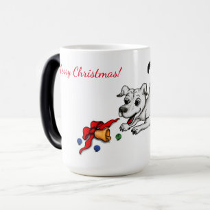 Taza Mágica ¡Feliz Navidad! Cachorro con bell y ball