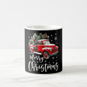 Taza Mágica Feliz Navidad Camioneta Roja Familia Pareo Navidad