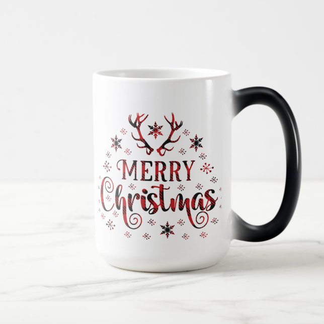 Taza Mágica Feliz Navidad Copos de nieve, Feliz Año Nuevo (Derecha)