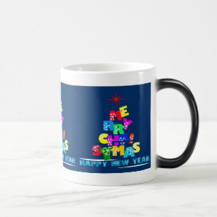 Taza Mágica Feliz Navidad Feliz Año Nuevo
