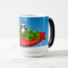 Taza Mágica Feliz Navidad Pingüino
