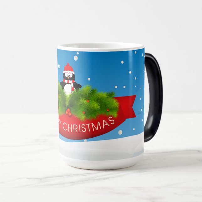 Taza Mágica Feliz Navidad Pingüino (Anverso derecho)