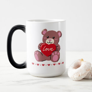 Taza Mágica Feliz oso lindo día de San Valentín