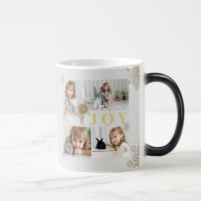 Taza Mágica Festividad de Navidades de Alegría de Oro esparcid (Derecha)