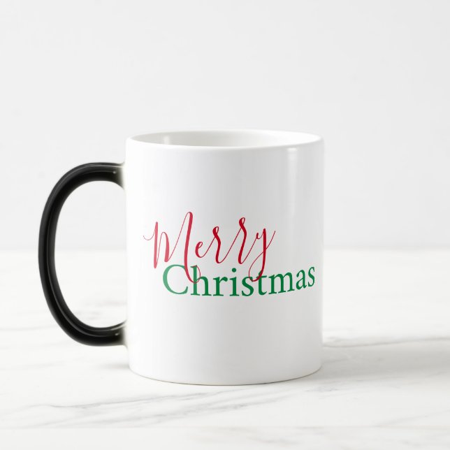 Taza Mágica Festividades rojas y verdes personalizadas, Navida (Izquierda)