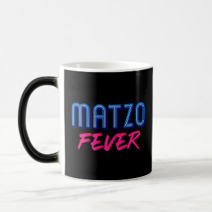 Taza Mágica Fiebre de Matzo Azul Rosa Slogan Disco Judío de lo