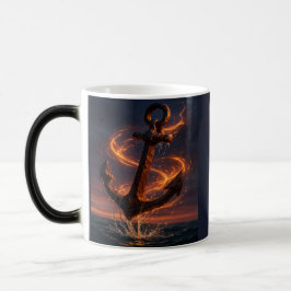 Taza Mágica Fiery Rustic Anchor – Nautical Fantasy Wall Art