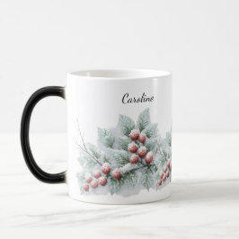 Taza Mágica Fiesta Botánica de Invierno Invernal Helado y Baya