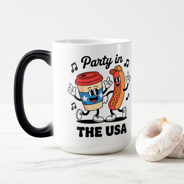 Taza Mágica Fiesta EEUU (Con donut)