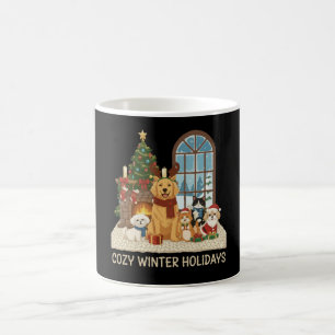 Taza Mágica Fiestas de Invierno Acogedoras   Mascotas Navideña