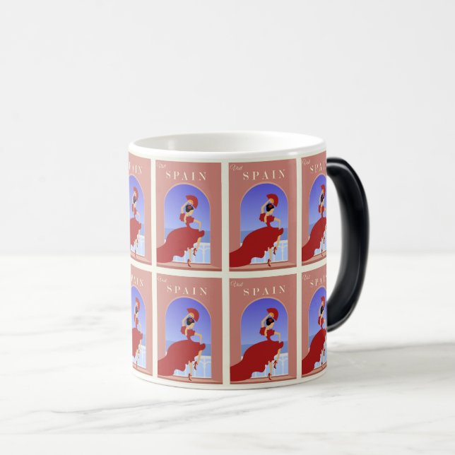 Taza Mágica Flamenco Elegance - Diseño de viajes español retro (Anverso derecho)