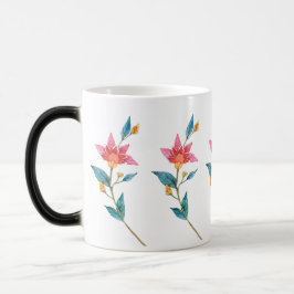 Taza Mágica Flor acuarela rosa