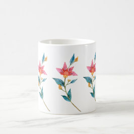Taza Mágica Flor acuarela rosa