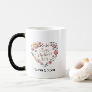 Taza Mágica Flor blanca floral feliz día de la madre regalo ca