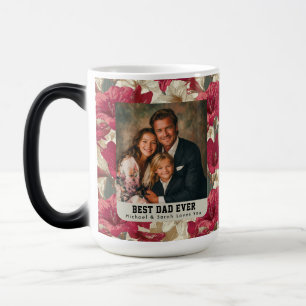 Taza Mágica Flor de Amaryllis Rosa Gato Papá Familia