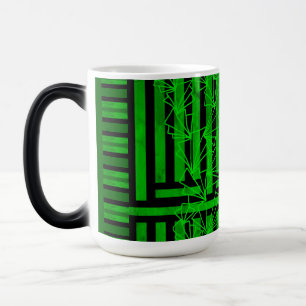 Taza Mágica Flor de garabato verde mar oscuro angustiado rayad