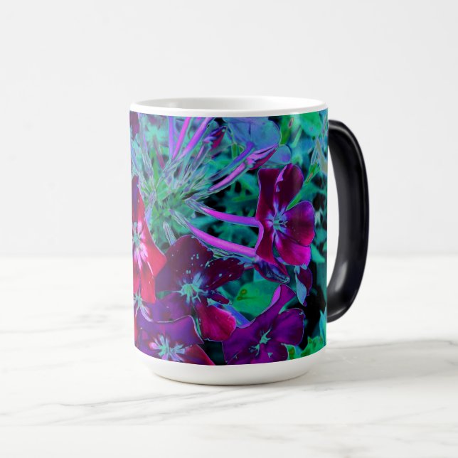 Taza Mágica Flor de jardín rosada, púrpura y rosada (Anverso derecho)
