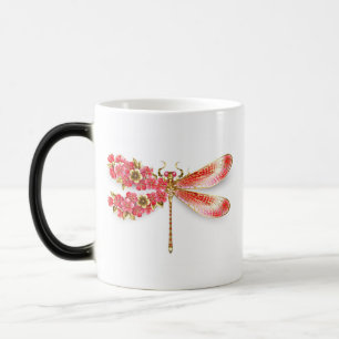 Taza Mágica Flor libélula con sakura de joyas