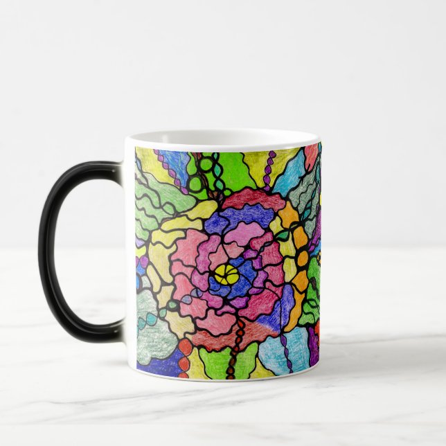 Taza Mágica Flor Maravillosa Resumen de arte moderno (Izquierda)