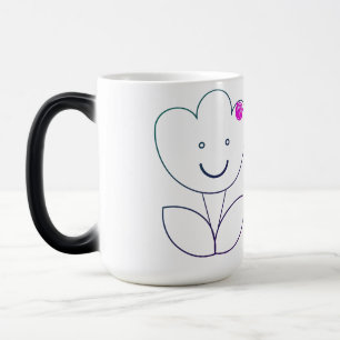 Taza Mágica flor sonriente linda