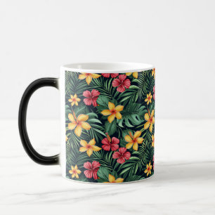 Taza Mágica Flor Tropical Hibiscus Seamless Pattern